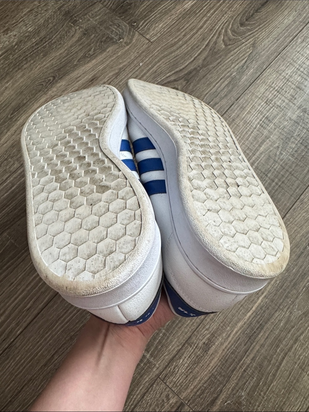 adidas White and Blue Men's Low-Top Sneakers - Picture 9 of 14
